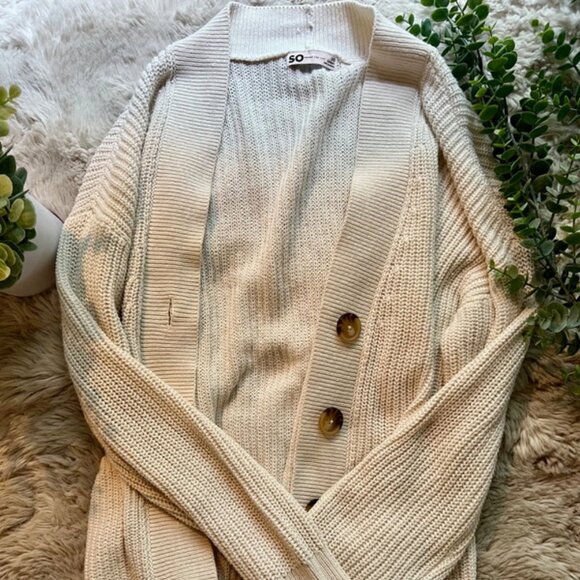 SO Cream Knit Cardigan – Size XS – Cozy & Stylish - Picture 1 of 4